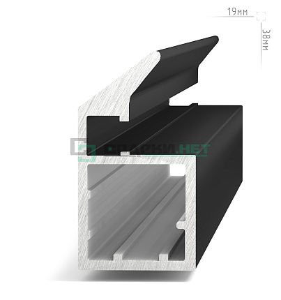 Профиль рамочный узкий, c наклонной ручкой, черный (анод), L-2700 SECRET