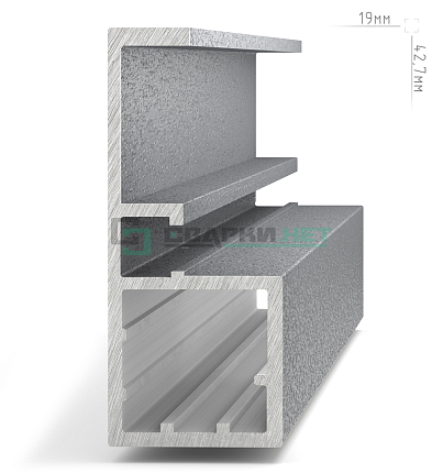 Профиль рамочный узкий, c интегрированной ручкой, серебро  L-2700 SECRET