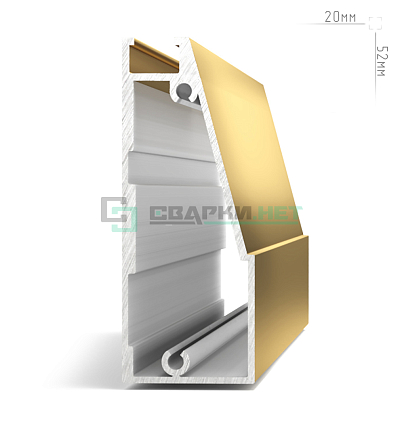 Профиль рамочный широкий, (анод) золото брашированное L-3000 IRIS