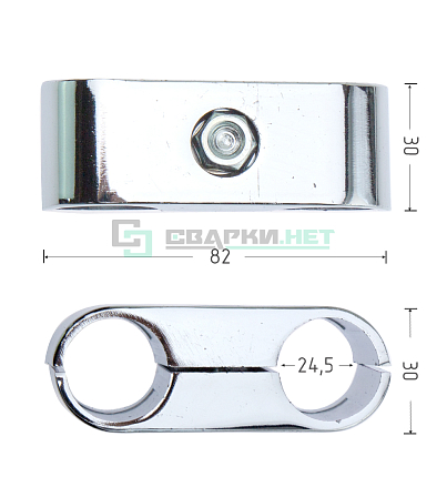 Соединитель параллельный двухтрубный широкий 25 мм