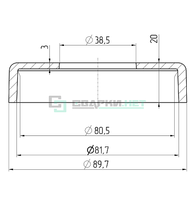 Крышка декоративная Ф38хФ80 черный