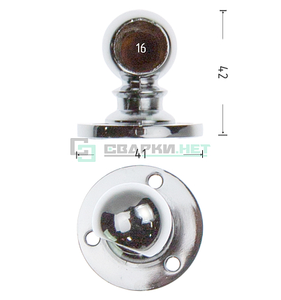 Держатель для рейлинга торцевой малый d-16