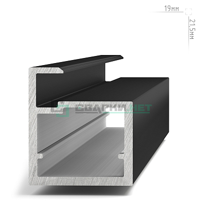 Профиль рамочный узкий, 19х20х8мм, черный (анод), L-3000 INTEGRO
