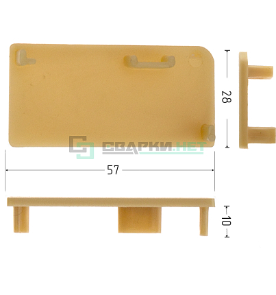 Комплект закрытых заглушек для профиля L - образного 4464, цвет золото металлик