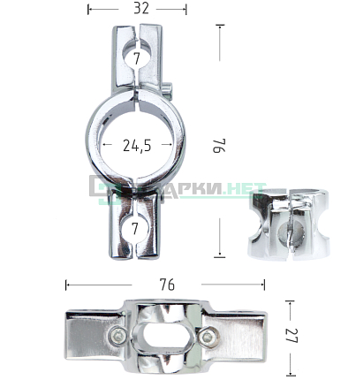 Держатель двусторонний для сетки трубки d-10мм