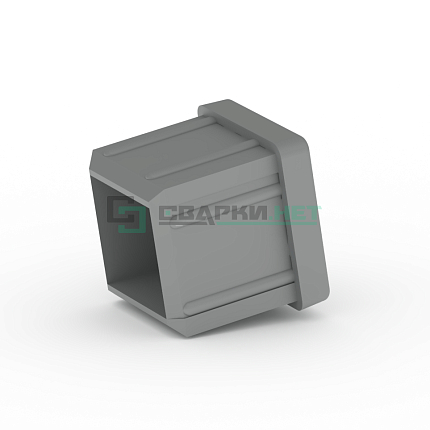 Заглушка торцевая квадратная серый металлик 