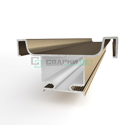 Профиль вертикальный промежуточный, цвет шампань анодированный с брашировкой 4700 мм 