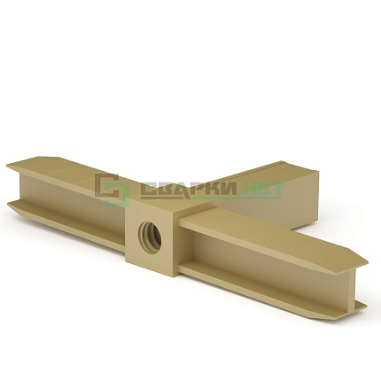 Уголок сборочный золото 3d прямой c отверстием и резьбой М8