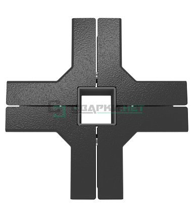 Внешний угловой соединитель 4-х лучевой 25мм со вставкой