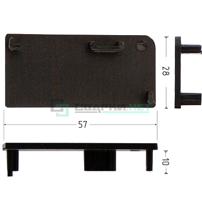 Комплект закрытых заглушек для профиля L - образного 4464, цвет чёрный металлик