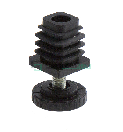 Комплект заглушки для трубы 20х20 мм и резьбовой опоры диаметром 25 мм