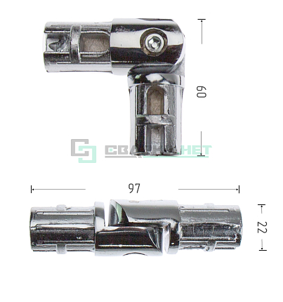 Соединитель поворотный 25 мм