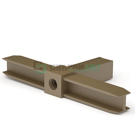 Уголок сборочный шампань 3d прямой c отверстием и резьбой М8