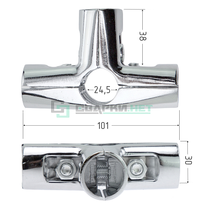 Соединитель с 5-ю направлениями  25 мм