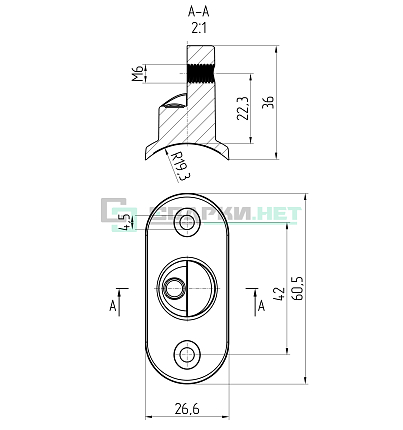 Ложемент под трубу ф38  черный