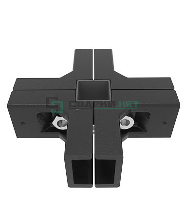 Внешний угловой соединитель 4-х лучевой 25мм со вставкой