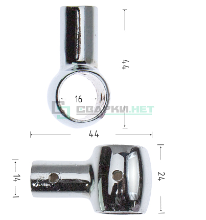 Держатель для рейлинга проходной d-16