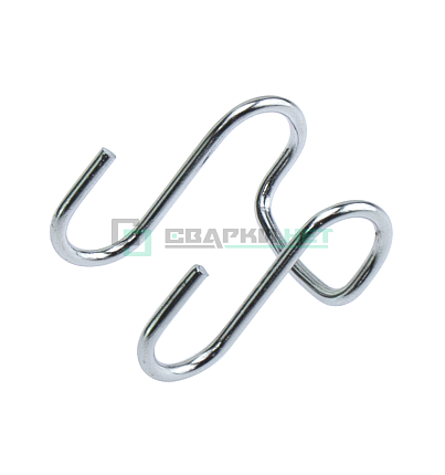 Крючок двойной, матовый хром 16 мм