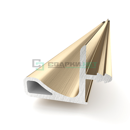 Профиль Г - образный под пропил, цвет шампань анодированный с брашировкой 4200 мм 