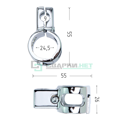 Держатель односторонний для сетки, трубки d-10мм