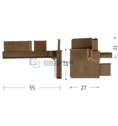 Угол 90 градусов внешний для профиля L - образного 4464, цвет шампань металлик