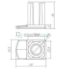 Заглушка с выступом 25х25х1,2   - Чертеж