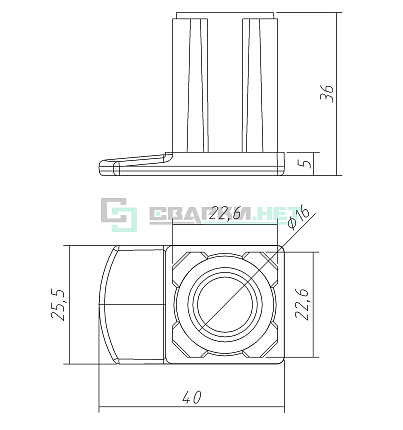 Заглушка с выступом 25х25х1,2  