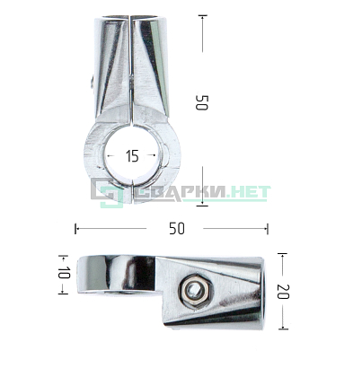Соединитель  двухплечий усиленный d-16