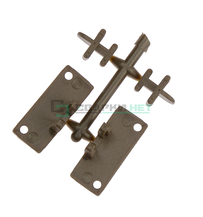 Комплект креплений на бобышках для профилей 4464,4466,  цвет коричневый 