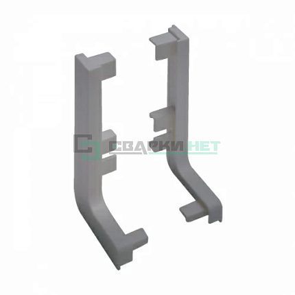 Комплект открытых заглушек для профиля L - образного 4464, цвет серый металлик