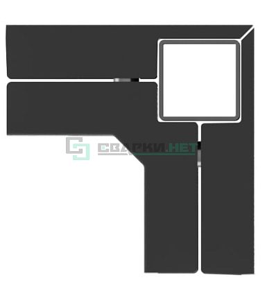 Внешний угловой соединитель 2-х лучевой 25мм со вставкой