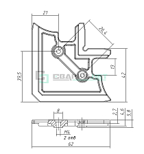 Угол соединительный US012 - Чертеж
