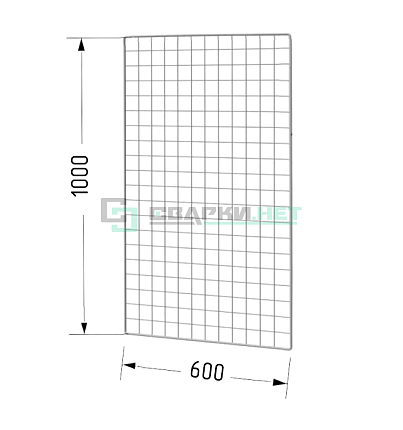 Сетка 1000х600 мм, рама d=7 мм, решетка d=3 мм