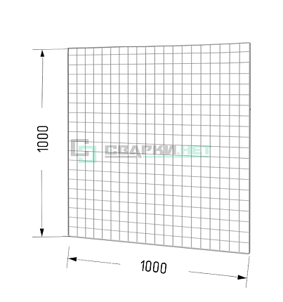 Сетка 1000х1000 мм, рама d=7 мм, решетка d=3 мм