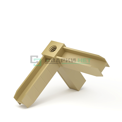Уголок сборочный золото 3d с отверстием и резьбой М8