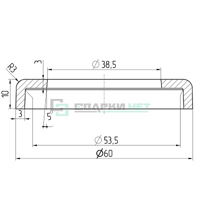 Крышка декоративная Ф38хФ53 черный