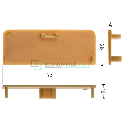 Комплект закрытых заглушек для профиля С - образного 4466, цвет золото металлик