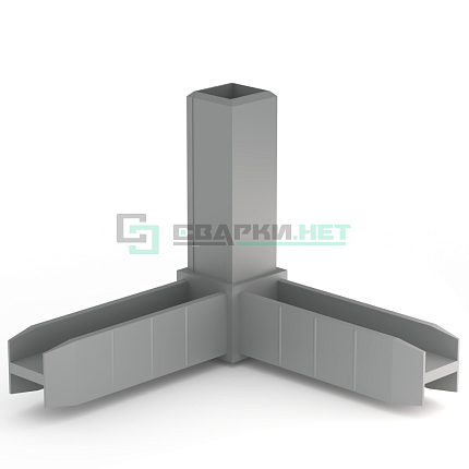 Уголок сборочный серый металлик 3d