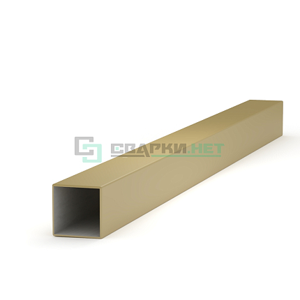 Профиль квадратный алюминиевый золото базовый 4200мм