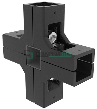 Внешний угловой соединитель 4-х лучевой 25мм со вставкой