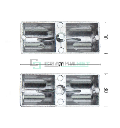Соединитель (торцевой внутренний 2-х труб) оцинкованный d-32