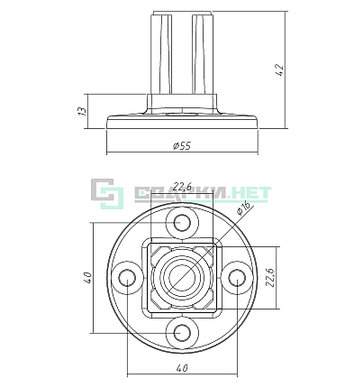 Крепление к плоскости 25х25х1,2 . 