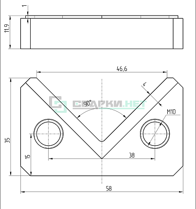 Сменный нож нижний резака профиля  