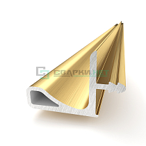 Профиль Г - образный под пропил, цвет золото анодированный с брашировкой 4200 мм  - Чертеж