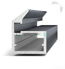 Профиль рамочный узкий, c наклонной ручкой, графит (анод), L-2700 LINEA - Чертеж