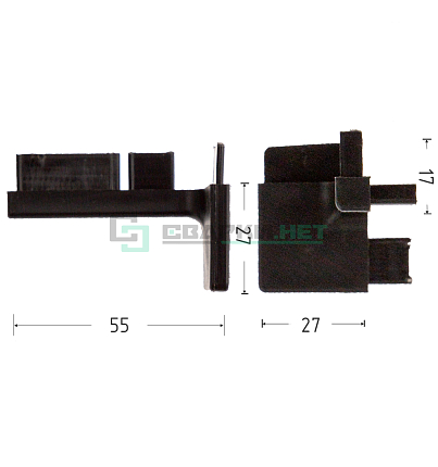 Угол 90 градусов внешний для профиля L - образного 4464, цвет чёрный металлик