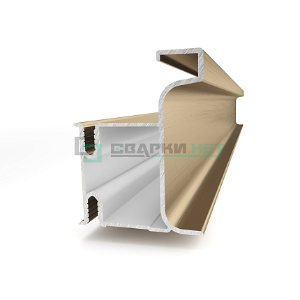 Профиль вертикальный боковой, цвет шампань анодированный с брашировкой 4700 мм 