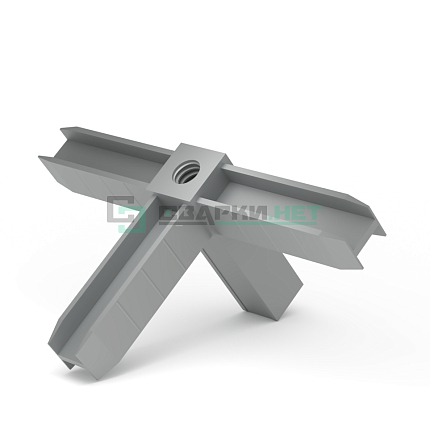 Уголок сборочный серый металлик 4d с отверстием и резьбой М8