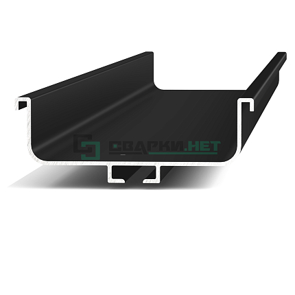 Профиль горизонтальный С - образный, цвет черный анодированный 4200 мм 