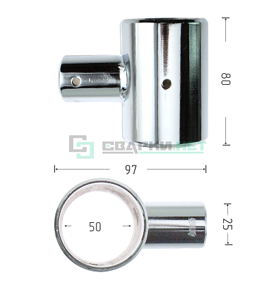 Муфта с 3-мя направлениями T-образная d-50/25